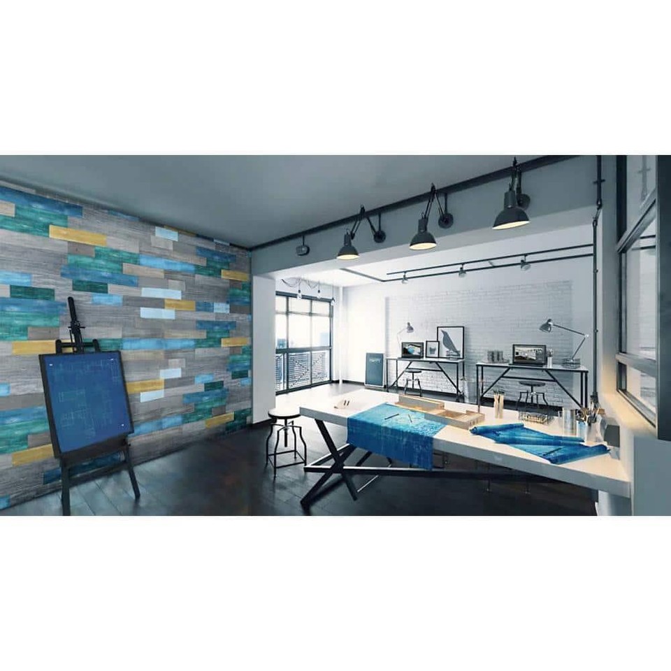 Ejoy Wall Sculptures Reclaimed Peel N' Stick Wood Wall Art Panel 1Box