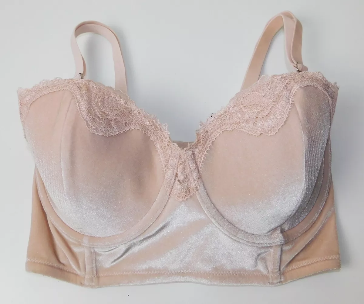 Victoria's Secret Size 34DD 12DD Pink Nude Velvet Bra Dream Angels