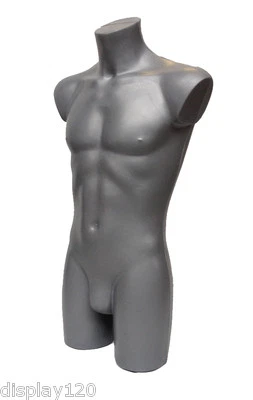 High Quality Silver Male Mannequin Torso Body Form Sports Swimwear Display