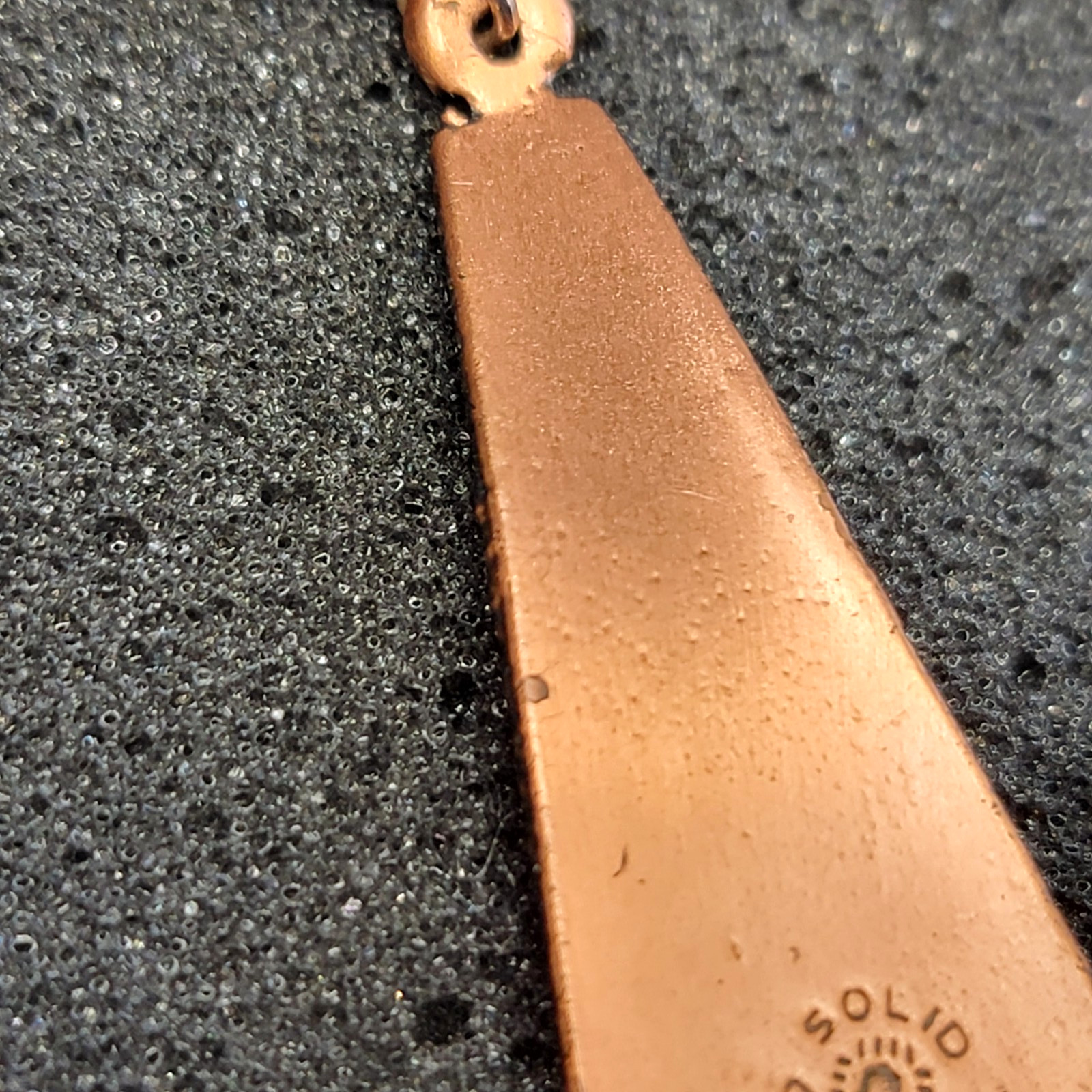 Vintage Solid Copper & Stabilized Turquoise Earri… - image 11