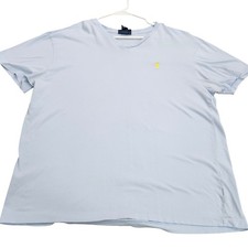 Polo Ralph Lauren Mens V-Neck T-Shirt Light Blue Yellow Pony Logo Cotton Large