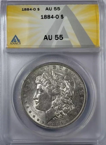 1884 O Morgan Silver Dollar ANACS AU-55