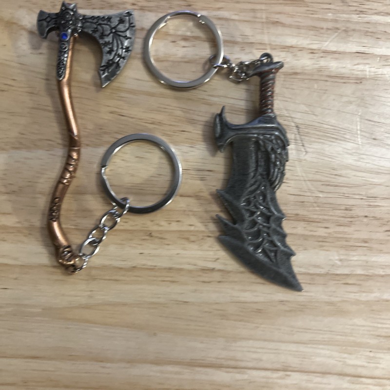 Kratos God Of War Blades Of Chaos Sword And Leviathan Battle Axe Key Chains