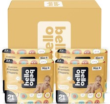 Bello Premium Diapers Size 4, 84 Count Disposable,