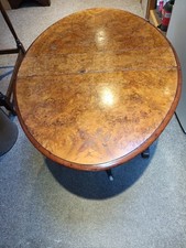 Lovely antique burr walnut small folding side table.