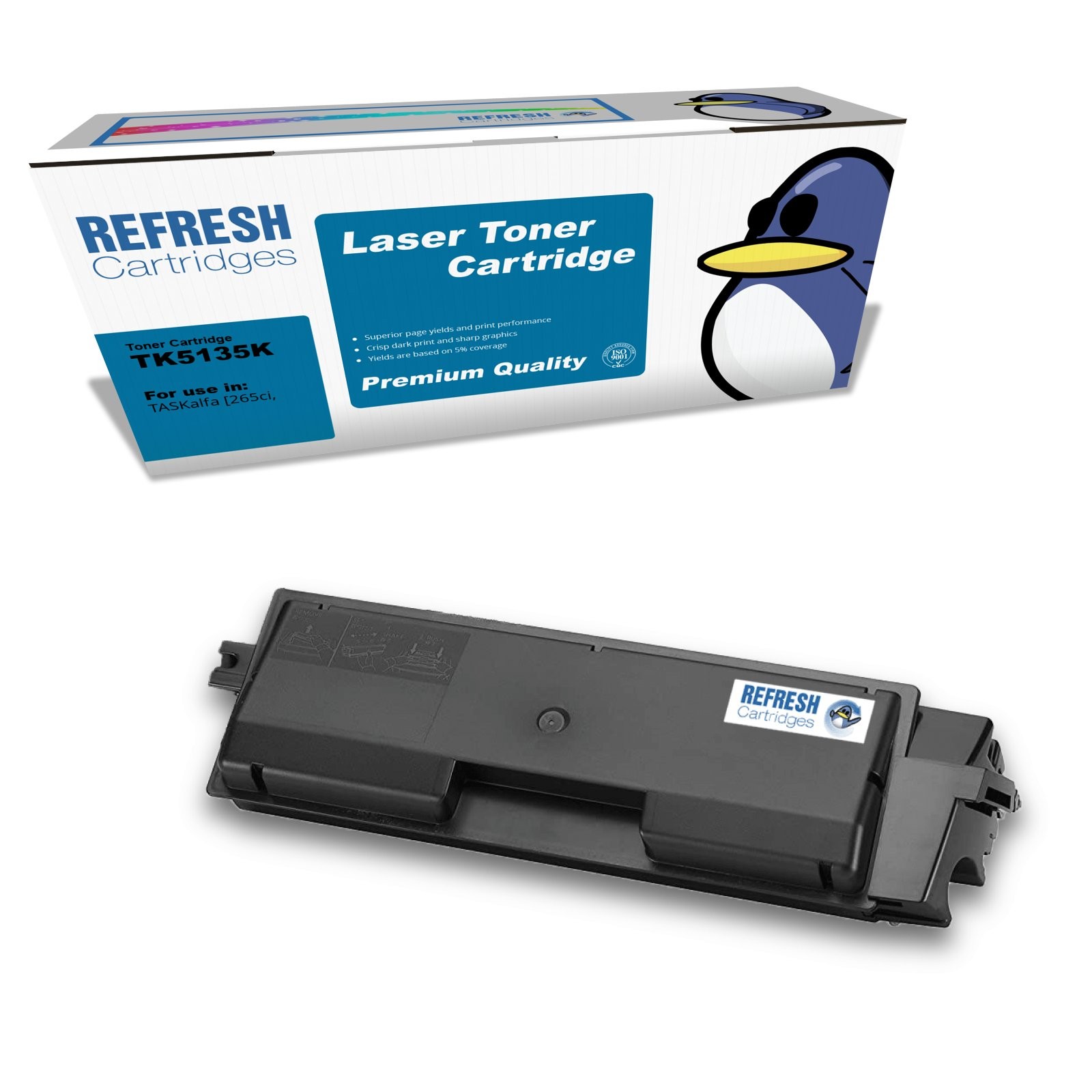 Refresh Cartridges Black TK-5135K Toner Compatible With Kyocera Printers