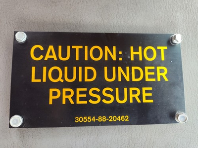 #ad #ad Military Surplus Aluminum Caution Sign Hot Liquid Under Pressure $15.00