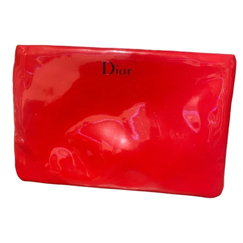 Petit sac cosmétique Dior rouge effet cuir verni NEUF !