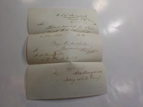Civil War Letter 1864 U.S.S. Springfield Cannelton Indiana Navy Paymaster Ship