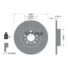 2x Bremsscheibe hinten für Jeep Compass Renegade BU | 26221233