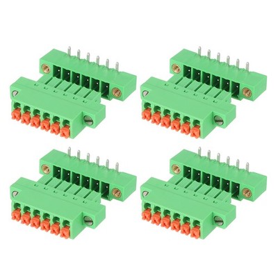 4 Set 0.15'' Pitch Spring PCB Wiring Terminals 6 Right Angle Pin for 26-16AWG