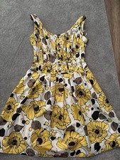 Kay Unger New York Fit & Flare Silk Floral Scoop Neck Dress Womens 6
