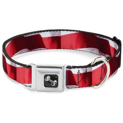 Dog Collar Bone American Flag Vivid Stripes CLOSE-UP Red/White Small (US IMPORT)