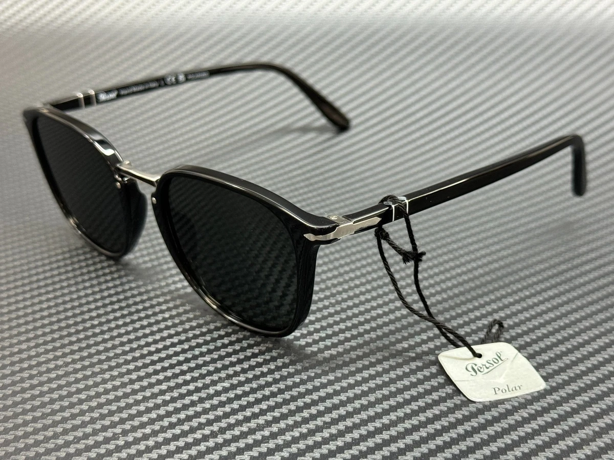 PERSOL PO3186S 95 58 Black Square Men's 53 mm Polarized Sunglasses