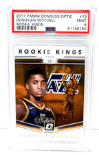 2017 Optic Rookie Kings DONOVAN MITCHELL RC Rookie Basketball Card PSA 9 MINT. rookie card picture