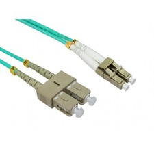 Image of OM4 Aqua Fibre Optic LC SC Duplex MM 50 125 Patch LSZH Cable lot of length