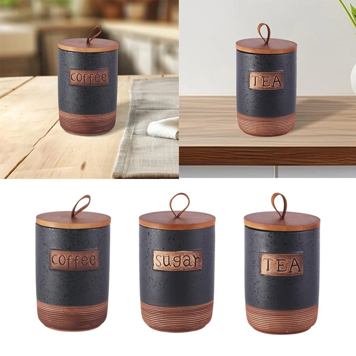 Ensemble de Récipients à Épices en Céramique pour Stocker le Sel et le Sucre, Bocal avec Couvercle et Cuillères, Accessoires de Cuisine, 3 Pièces  15