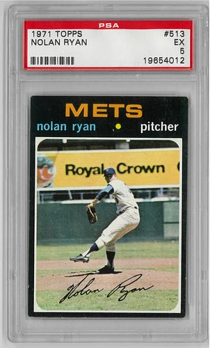1971 Topps Baseball Cards #513 Nolan Ryan HOF New York Mets PSA 5 EX