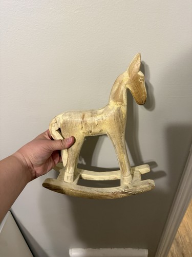 Wooden rocking donkey decoration