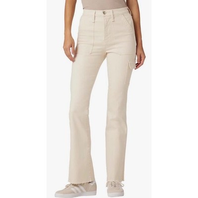 Hudson Faye Ultra High Rise Bootcut Jeans Egret Off White Sz 29 Utility Raw Hem