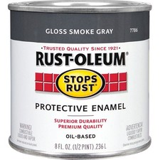 Rust-oleum Stops Rust 7786730 Enamel Paint Oil Gloss Smoke Gray 0.5 Pt Can Rust-oleum Stops Rust 7786730 Enamel Paint Oil Gloss Smoke Gray 0.5 Pt Can