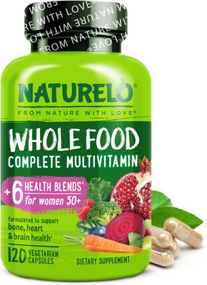 Whole Food Multivitamin for Women 50+ (Iron Free) with Vitamins, Minerals, & ...