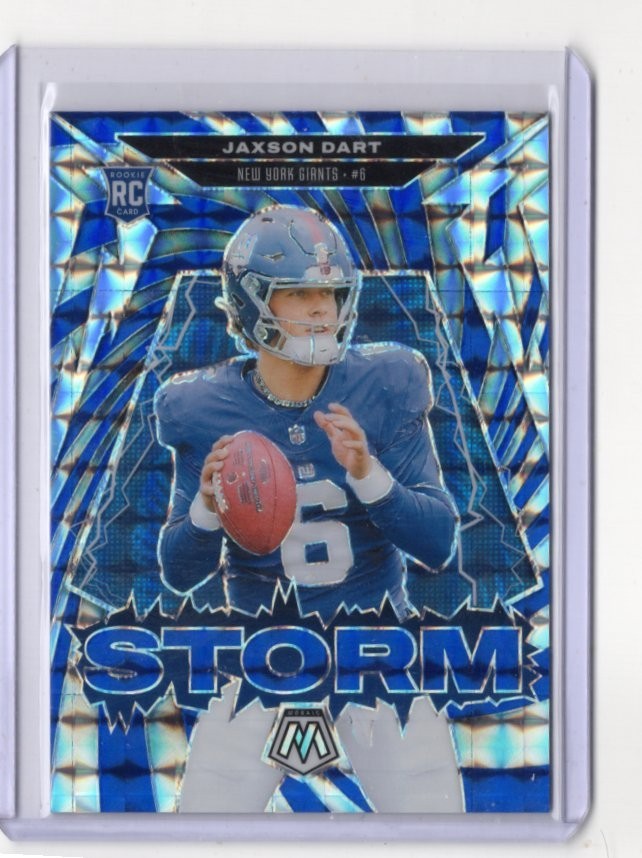2025 Panini Mosaic Jaxson Dart Storm BLUE MOSAIC PRIZM RC #12 66/99 NY GIANTS