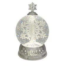 Snow Globe Spinning Glitter Snowflake 3 AA batteries Must see Video
