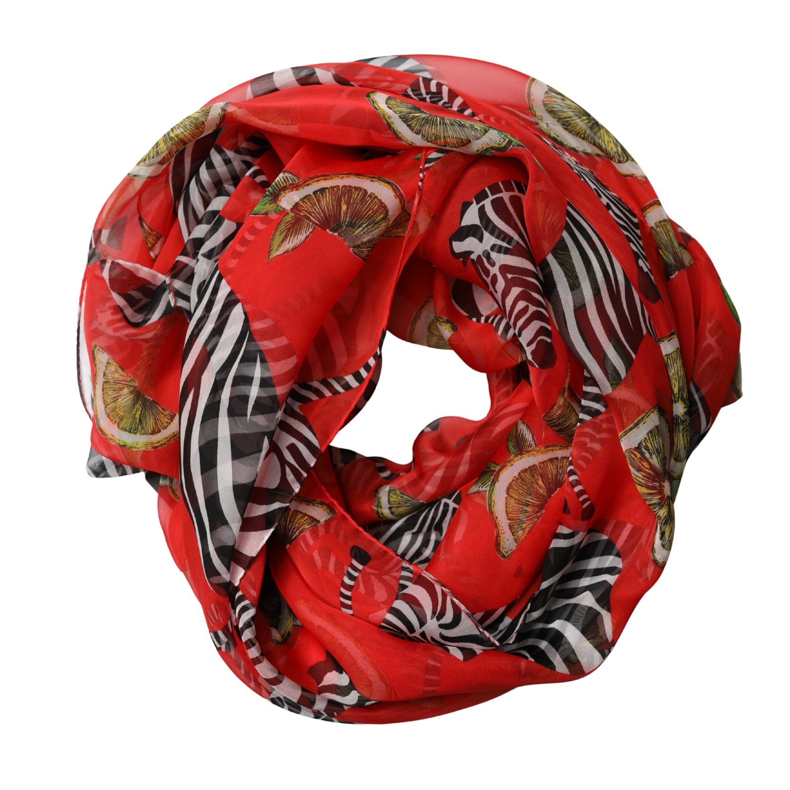 DOLCE - GABBANA Scarf Red Zebra Print Silk Wrap Shawl Stole 200cm x 132cm 750usd 76490₽