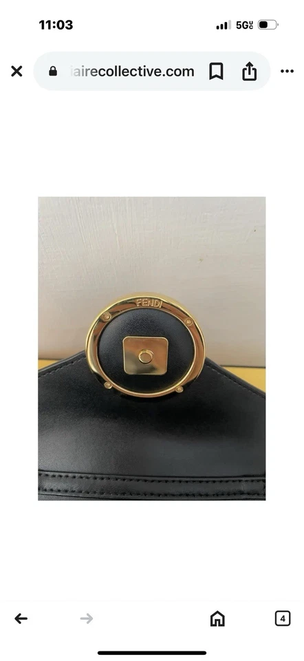 Auténtico bolso de cuero marrón, negro y rojo con logotipo de FENDI para mujer " Foto 3 de 4