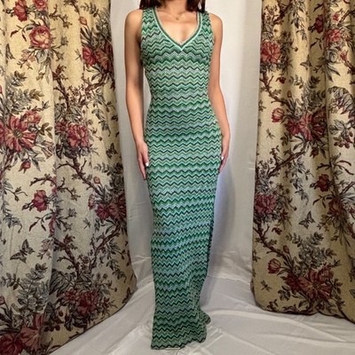 PHO FIRENZE gorgeous sparkly teal patterned knit gown size small NWT BRAND NEW