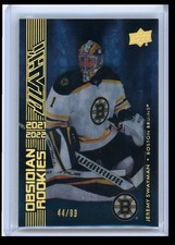 2021-22 UD Black Obsidian Rookies Jeremy Swayman Rookie 44/99 #OR-5