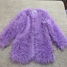 Women Shaggy Faux Fur Coat Fluffy Cardigan/Overcoat Size L, NWOT
