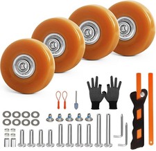 Luggage Wheels Kit 4PC Diameter 2in/50mm Thick 0.7in/18mm PU Wheels with Ball...