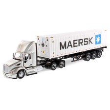 Diecast Masters Peterbilt 579 Tractor 40F Refrigerated Container Silver Cab, Whi