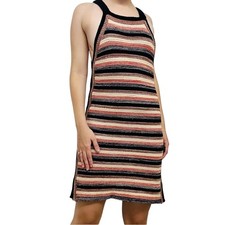 Free People Dress Crochet Knit Striped Boho Festival Summer Casual Red Small