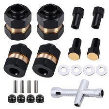 4 Pieces Brass Extended Wheel Hubs 7 mm Hex Spacers for Axial SCX24 