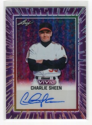 CHARLIE SHEEN 2025 Leaf Vivid #BA-CS1 PURPLE PRISMATIC AUTO 6/7