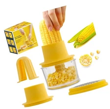 Corn Stripper and Peeler Tool with Bowl, Quick & Safe Corn Kernel Cutter for ...