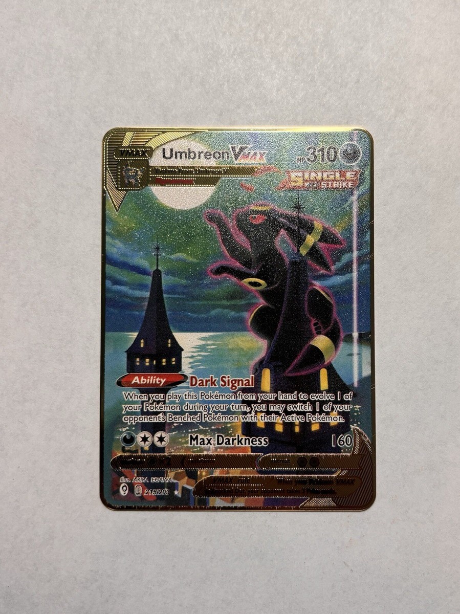 Gold Metal High Quality Fan Art Display Card Collection Umbreon