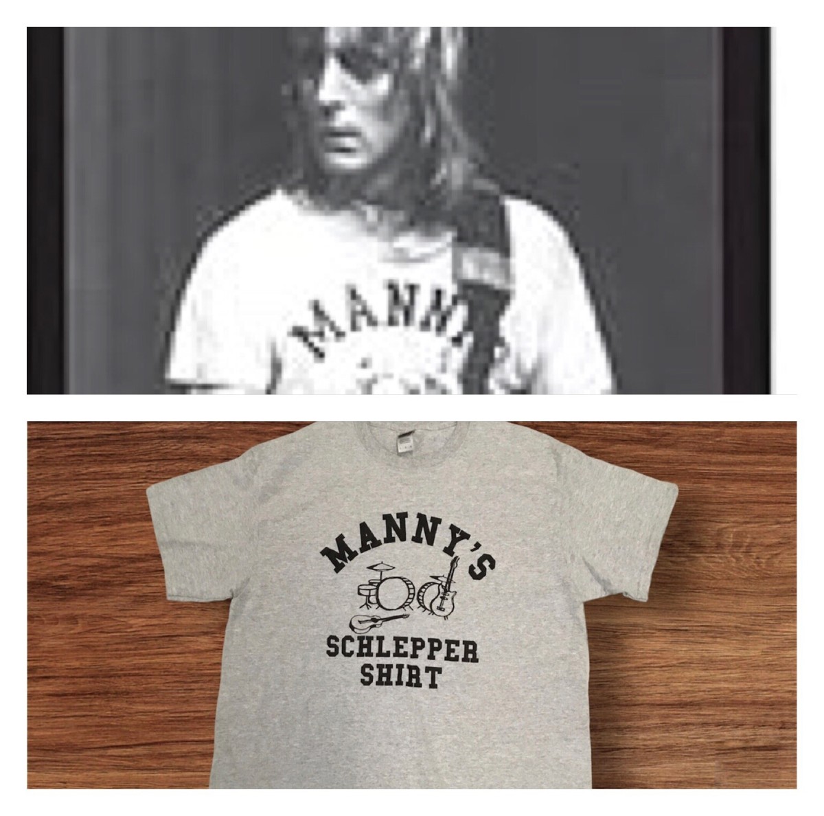 Mannys Schlepper T Shirt Large grey Mick Ronson UK