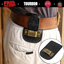 TOURBON Black Leather Tape Measure Clip Holster Framer Tool Holder Fit 2" Belt
