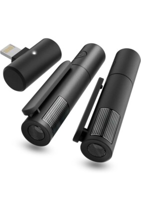 wireless lavalier microphone for iPhone iPad，Wireless Clip on microphones Video
