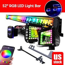 52 Led Light Bar2p 4 Led Pods With Rgb Halo For Jeep Wrangler Jk 07-18