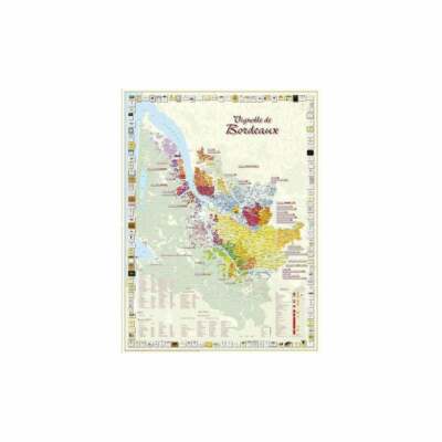Bordeaux Vineyards and Wines Wall / Poster Map 