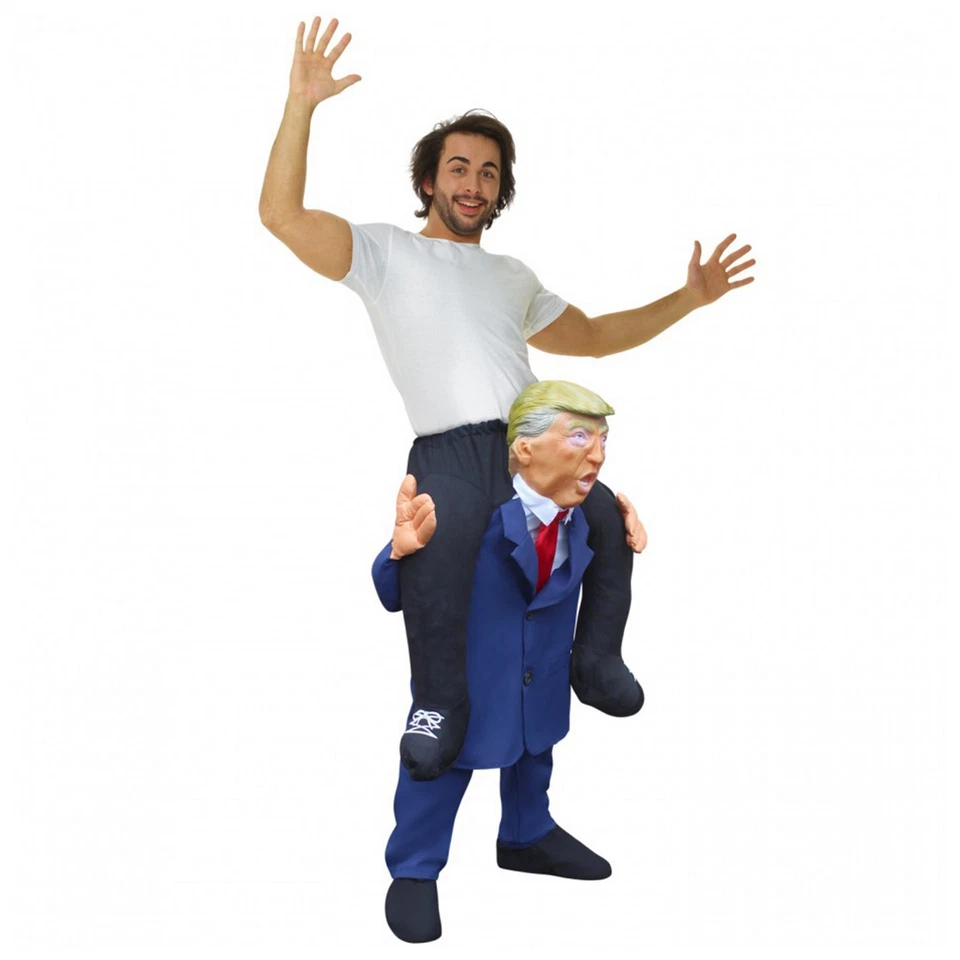 Adulto Donald Trump Disfraz A Cuestas Ex Presidente de EE. UU. Paseo Vestido Elegante Divertido Foto 2 de 4