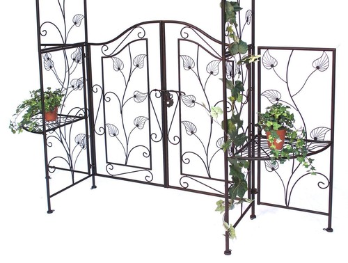 Rosenbogen mit Tor Pforte 101759 Metall Gartentor 236x186 cm Rankgerüst - Bild 5 von 12