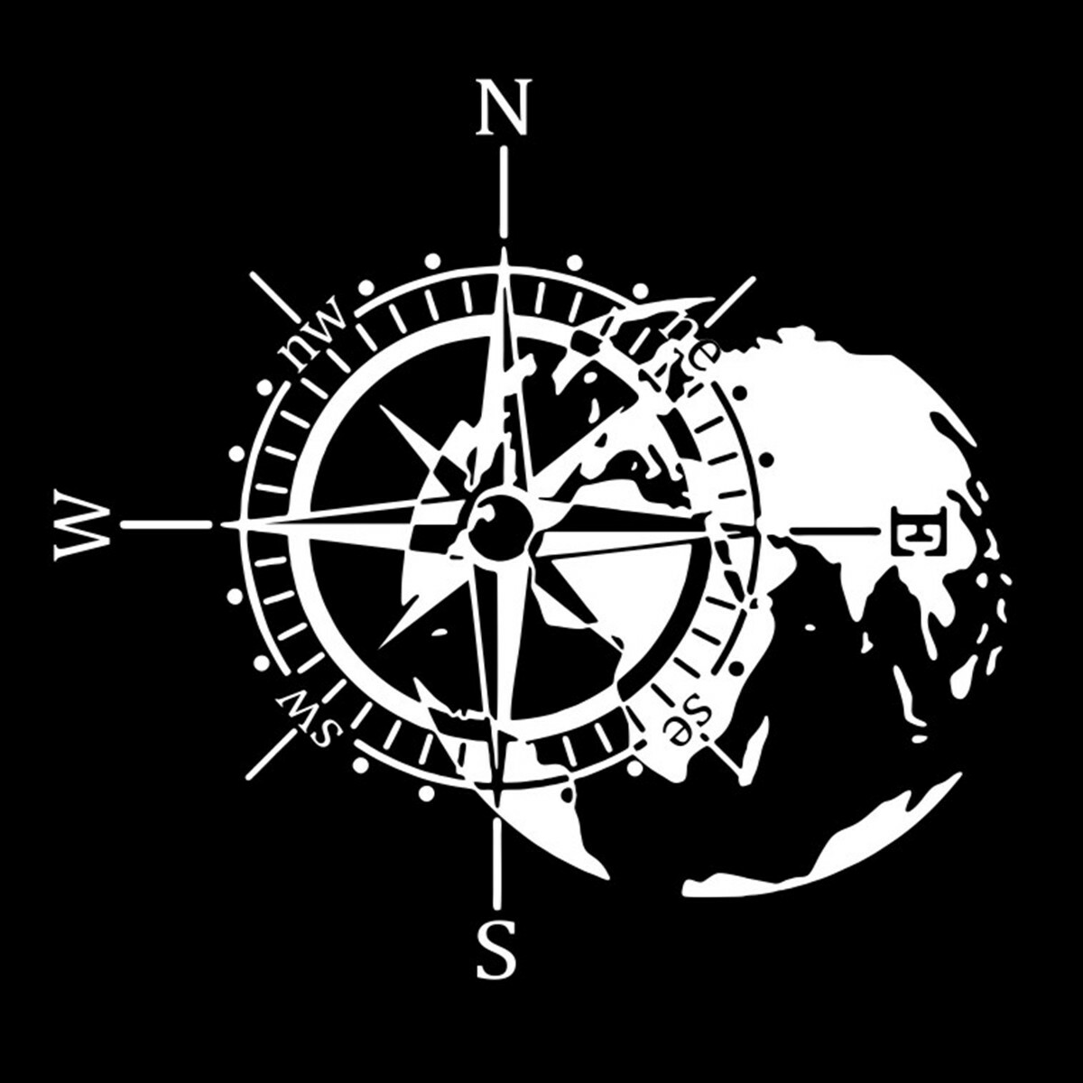 Adventure Vinyl Hood Body Sticker Camper Map Graphics Mountain Compass Decal