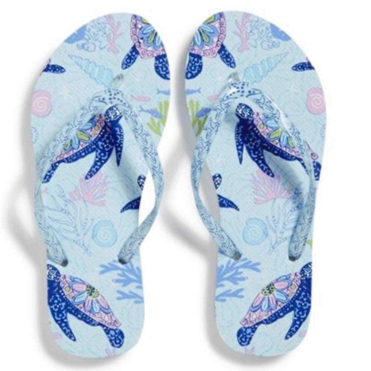 Vera Bradley Women's Flip Flops Turtle Dream size S 5-6 26184