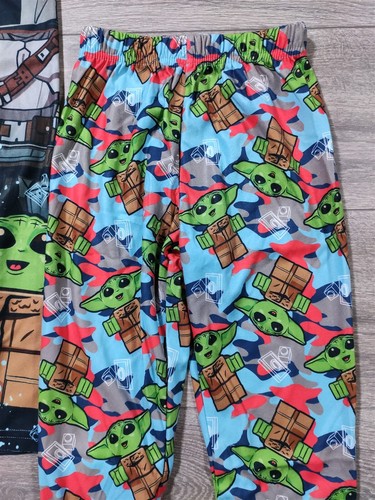 Lego Star Wars Pajamas Kids X-Small 4-5 Mandalorian Baby Yoda PJ Bottoms Boys - Picture 2 of 7